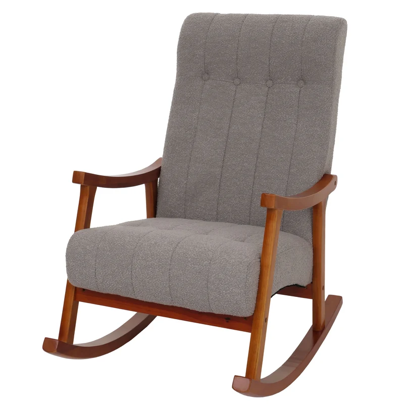 Fauteuil à bascule moderne avec armoires et Nosag 97 x 64 x 85 cm confort optimal ambiance cosy en bois gris 04_0009813