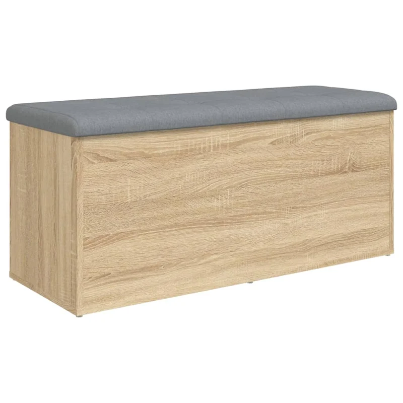 Banc banquette de rangement couleur chêne sonoma 102 x 42 x 45 cm bois d'ingénierie brun DEC024747