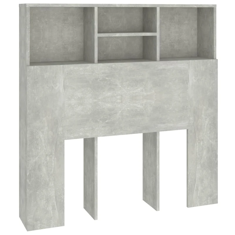Tête de lit avec rangement accessoire de lit table de chevet étagère 100 x 19 x 103,5 cm MDF gris TDL0200041