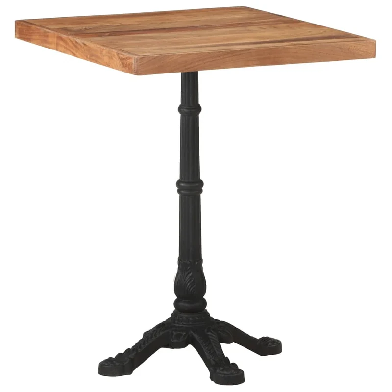Table d'appoint auxiliaire table bistro 60 x 60 x 76 cm bois d'acacia et fonte DEC036529