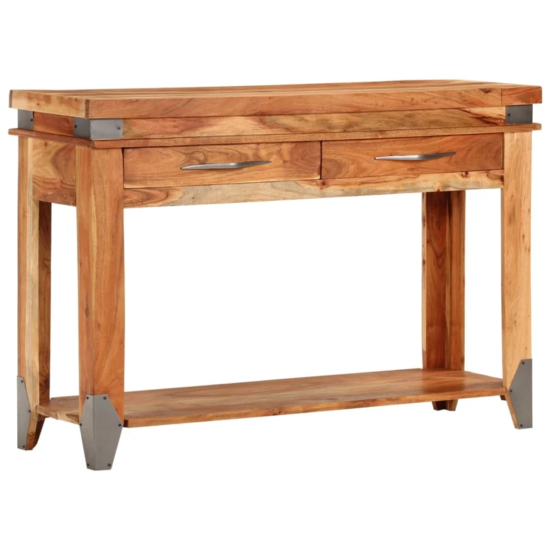 Table console avec tiroirs 110 x 34 x 74 cm bois d'acacia massif et MDF DEC032893