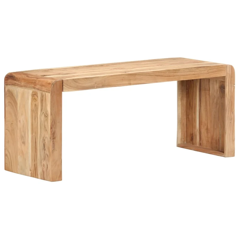 Banc design rustique 110 x 38 x 46 cm en bois solide d'acacia brun DEC024994