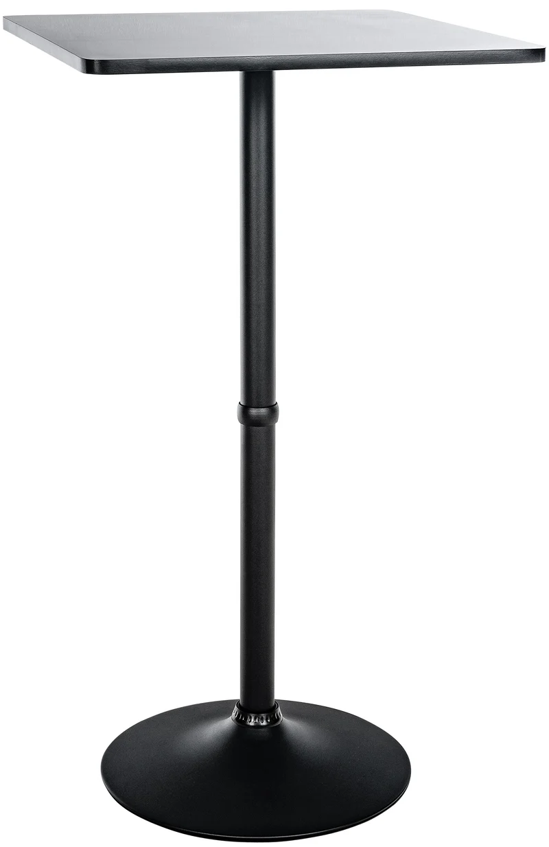Table haute de bar plateau carré 60 x 60 cm en bois noir cadre en aluminium 10_0005818