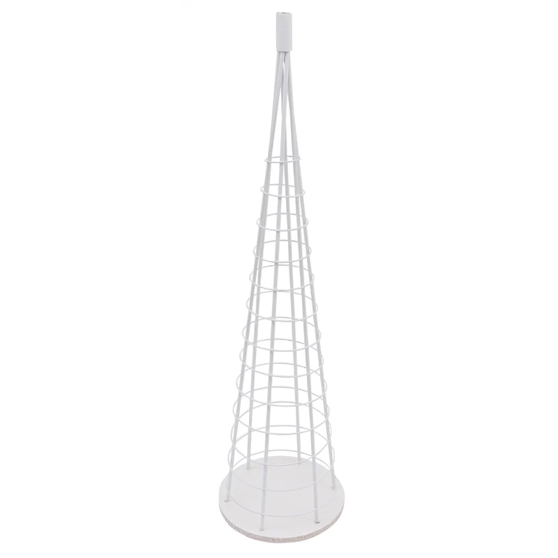 Arbre décoratif sapin de Noël décoratif en métal à personnaliser décoration intérieure 115 cm blanc 04_0009003