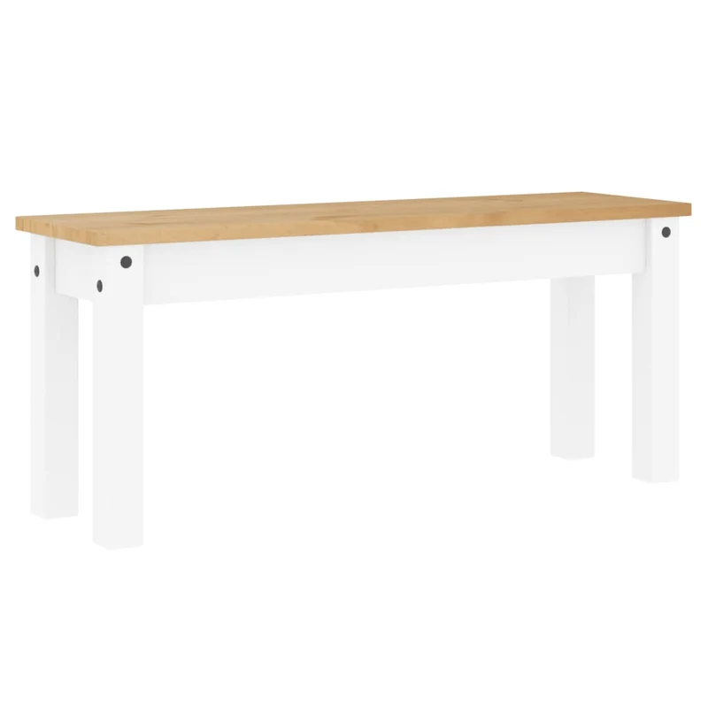 Banc de salle à manger banc d'entrée ou couloir 105 x 30 x 45 cm en bois de pin blanc DEC025030