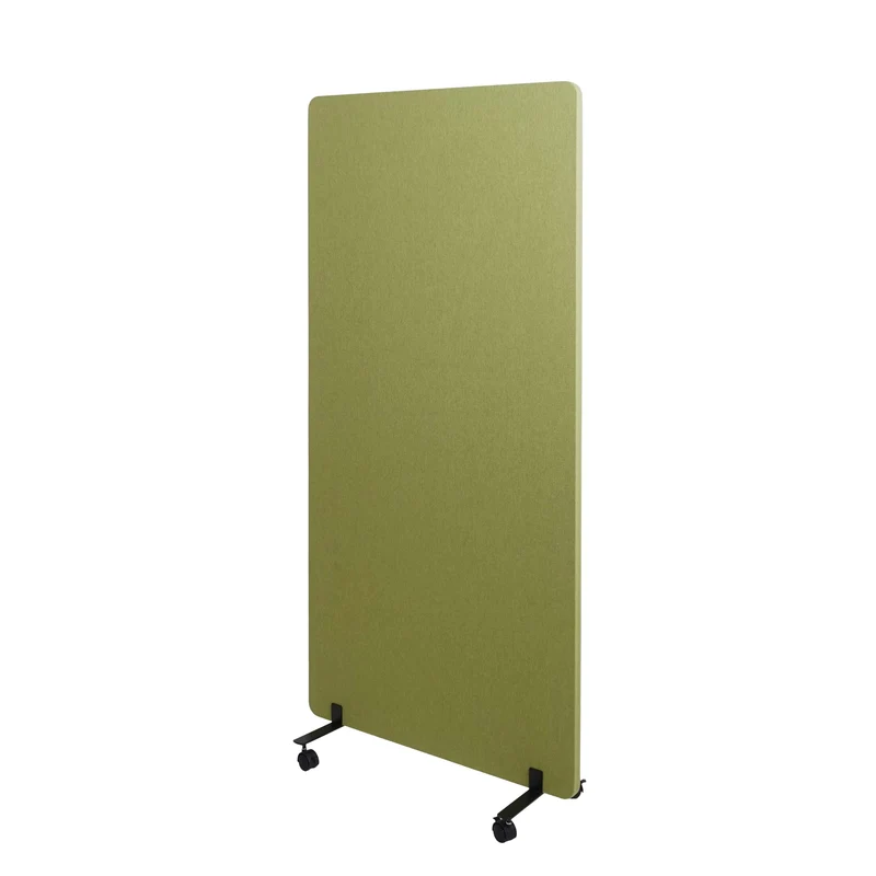 Cloison acoustique double paroi paravent de bureau séparateur de pièce panneau d'affichage tissu vert 167x80 cm 04_0006424