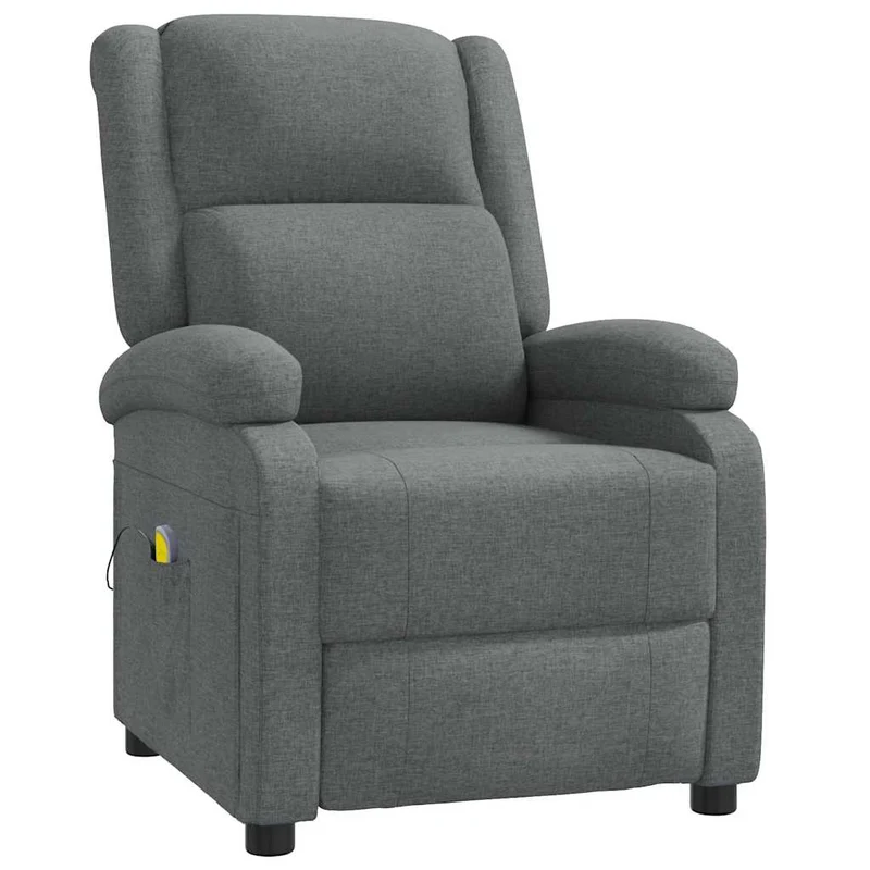 Fauteuil de relaxation avec fonction massage fonction d'inclinaison manuelle en tissu gris foncé DEC029203