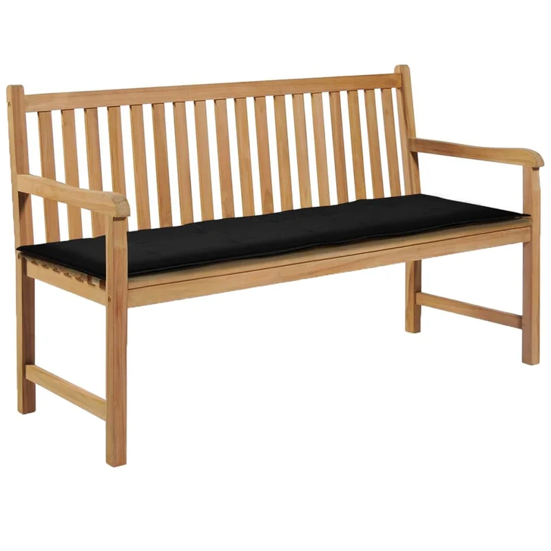 Coussin de banc de jardin Noir 150 x 50 x 3 cm DEC021747