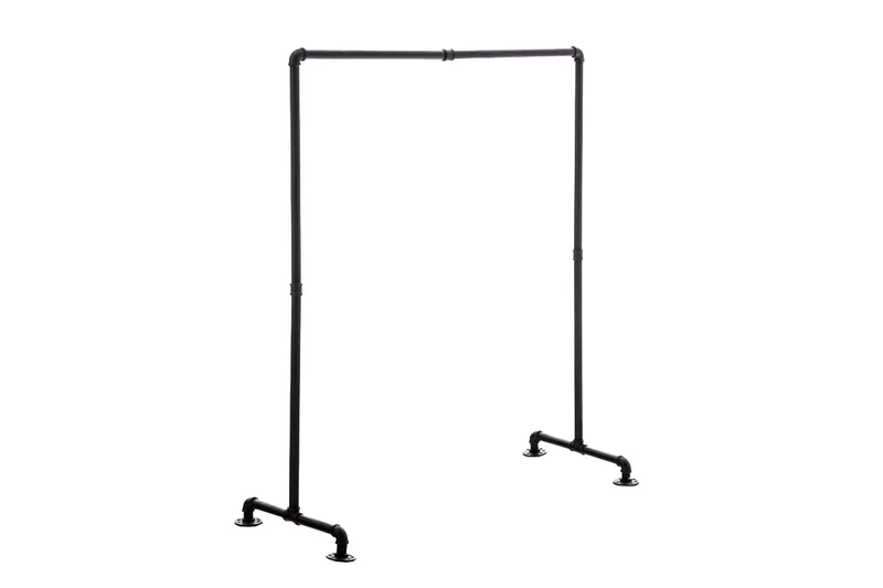 Portant à vêtements en métal noir style industriel 150 x 120 x 55 cm 10_0009103