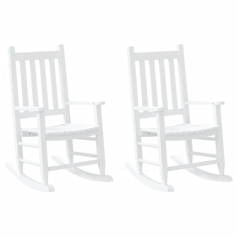 Lot de 2 chaises à bascule pour enfants 6-12 ans en bois de peuplier blanc DEC029111