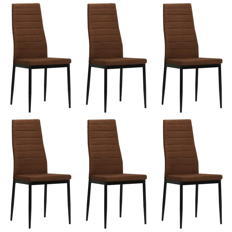 Lot de 6 chaises de salle à manger cuisine style moderne en tissu marron CDS022624