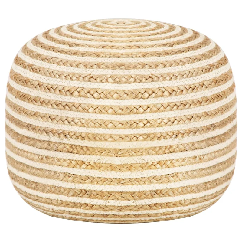 Pouf tabouret repose-pied fait à la main 45 x 30 cm en cordes de jute brun DEC029971