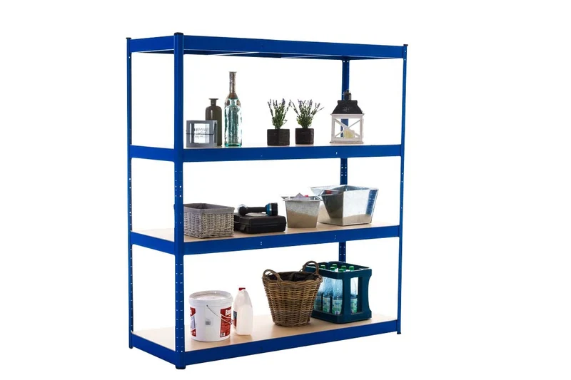 Etagère galvanisée pour charges lourdes en métal 4 niveaux bleu 160x60x180cm ETA10073