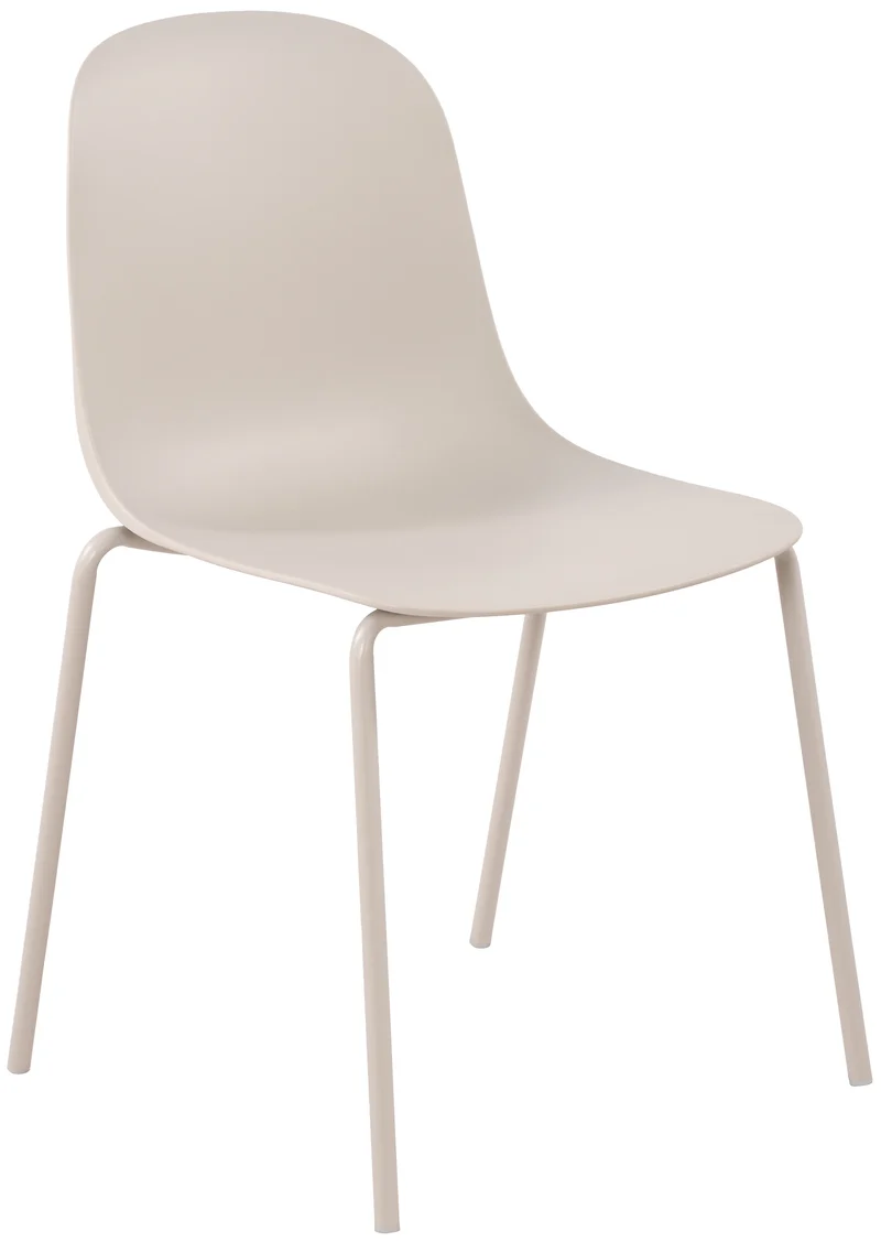 Chaise de jardin x1 en plastique gris clair et cadre robuste à quatre pieds en acier 10_0007294