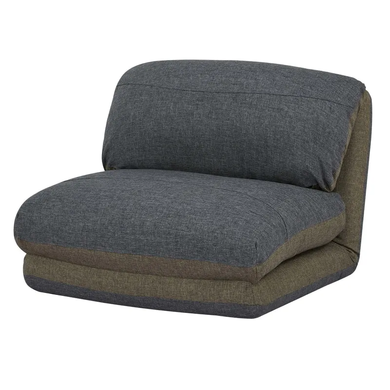 Fauteuil convertible fauteuil-lit pliable avec dossier réglable 5 positions en tissu khaki / gris foncé 04_0011008