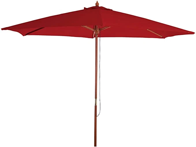 Parasol de jardin Ø 3m polyester/bois bordeaux 04_0003812