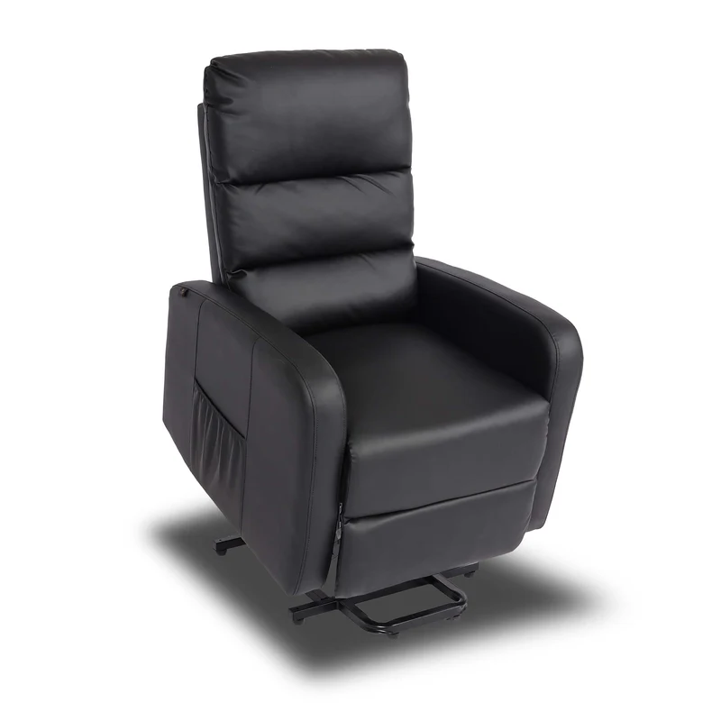 Fauteuil relax électrique fonction relevage 3 positions inclinable similicuir noir 04_0010416