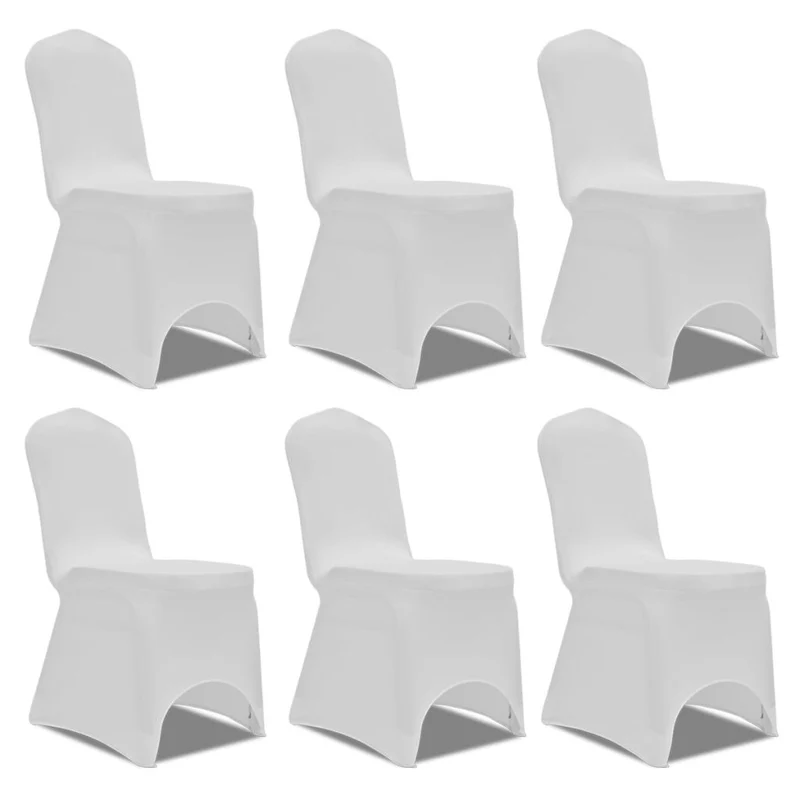 Housse blanche extensible pour chaise 6 pièces DEC022488