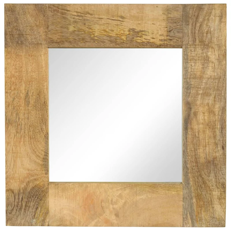 Miroir mural carré en bois de manguier massif 50 x 50 cm DEC022723