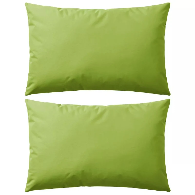 Lot de 2 coussins oreiller pour extérieur décoration jardin 60 x 40 cm vert pomme DEC020092