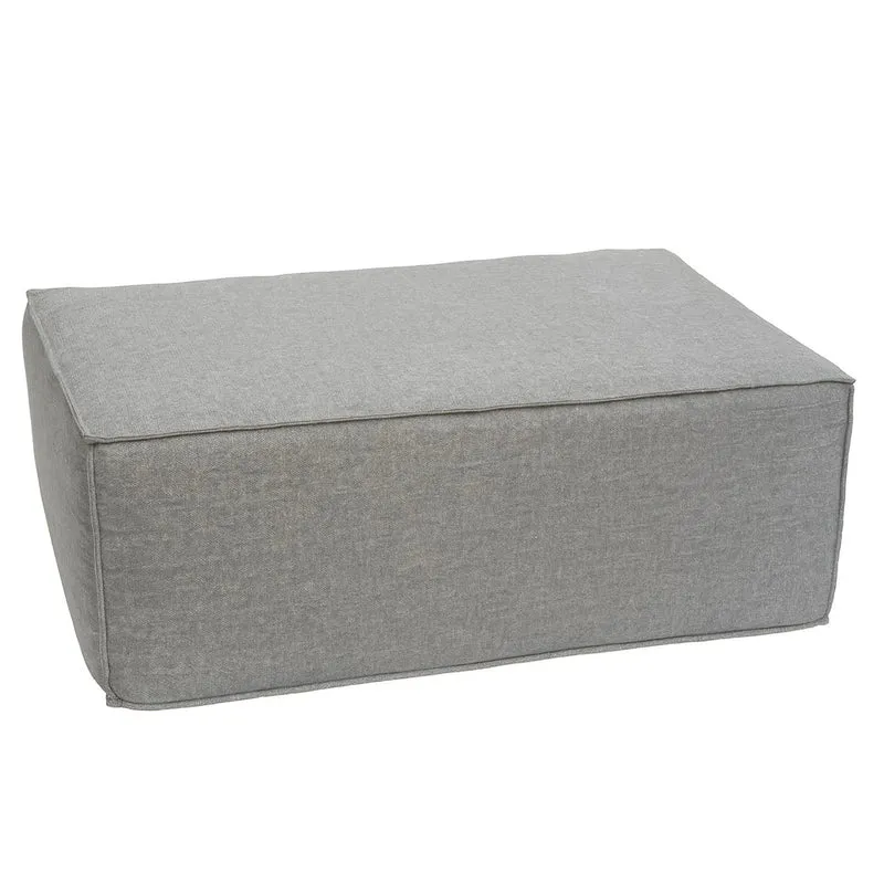 Ottomane pouf repose-pieds modulable rembourrage moelleux 38x97x70 cm en tissu gris clair 04_0009302
