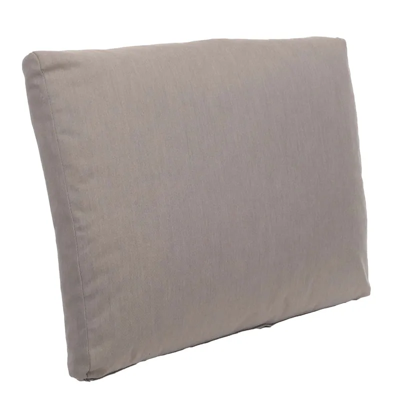 Coussin de dossier déhoussable et lavable garnissage mousse pour salon de jardin 62x54x11 cm housse en tissu gris clair 04_0009452