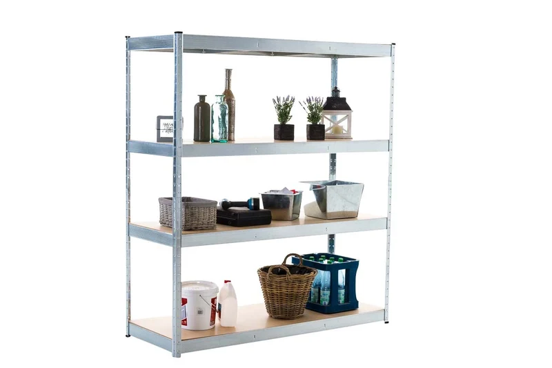 Etagère galvanisée pour charges lourdes en métal 4 niveaux gris 160x60x180cm ETA10075