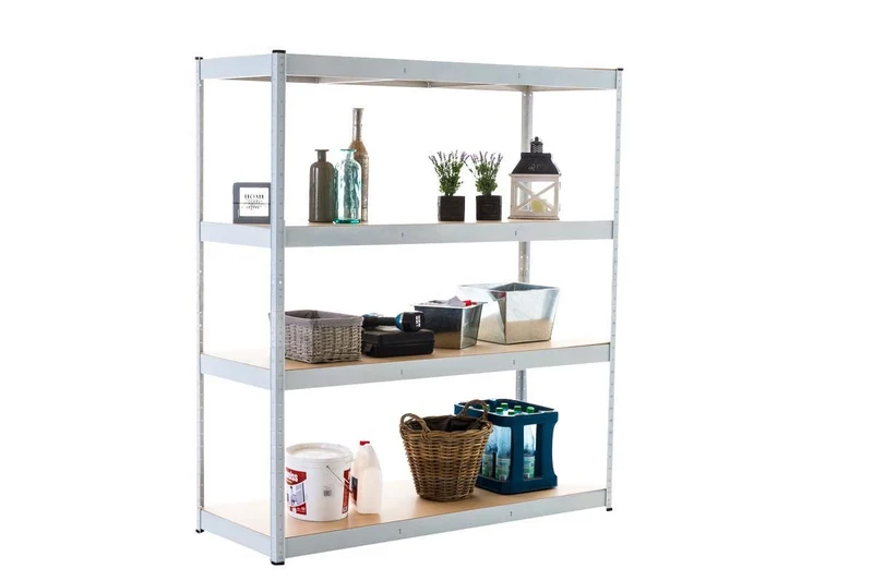 Etagère galvanisée pour charges lourdes en métal 4 niveaux blanc 160x60x180cm ETA10072