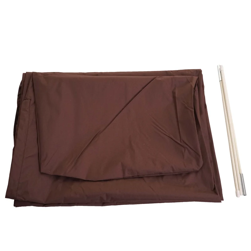 Housse de protection pour parasol rectangulaire jusqu'à 4,3 m 240 x 60 x 40 cm avec fermeture éclair en polyester marron 04_0010573