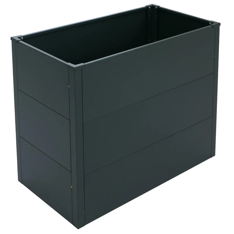 Bac potager surélevé jardinière 340 L 77 x 100 x 50 cm en acier galvanisé vert 04_0008899