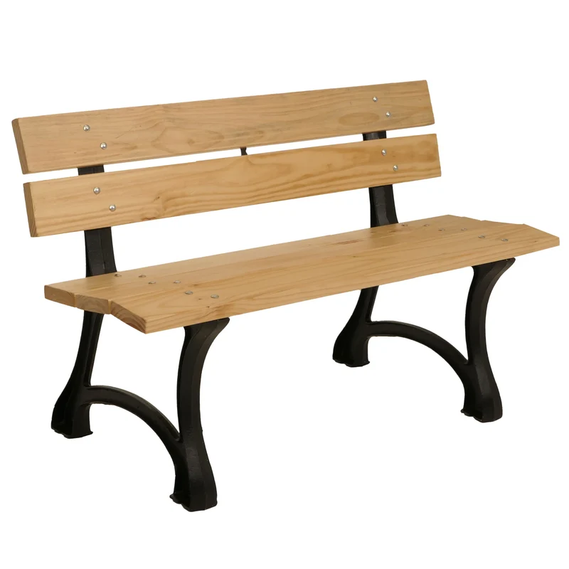Lot de 2 bancs de jardin en bois traité intemporel 125 x 59 x 78 cm avec assise confortable et finition naturelle en pin brun 04_0009565