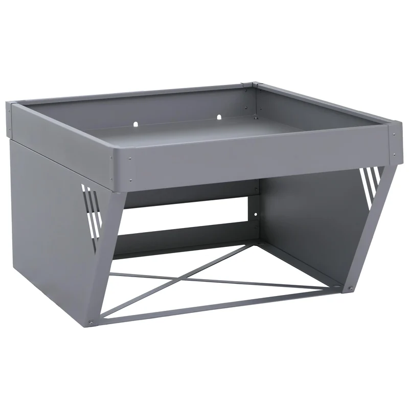 Abri pour robot tondeuse en métal gris avec bac à plantes 40 × 60 × 70 cm design moderne 04_0008932