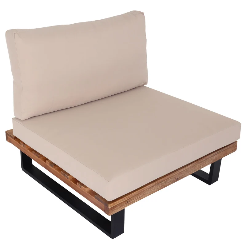 Fauteuil lounge extérieur avec coussins épais crème aluminium et métal 75 x 82 x 82 cm 04_0010289