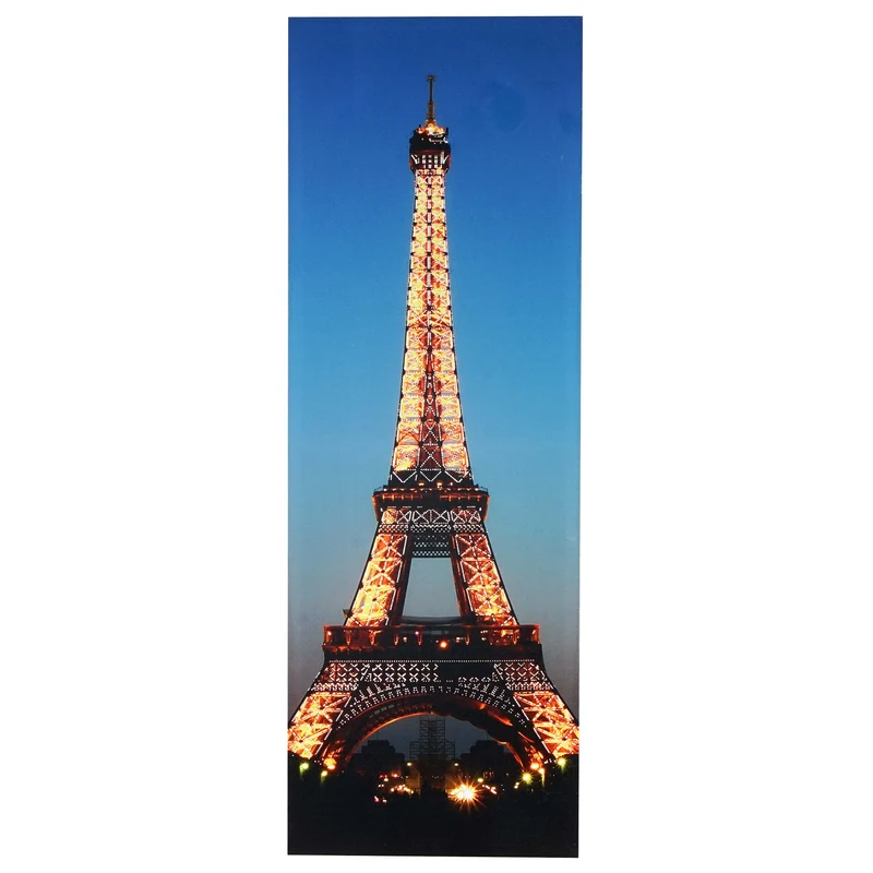 Tableau lumineux décoratif moderne avec timer 100 x 35 cm effet lumineux d'ambiance en toile polyester noir 04_0011434