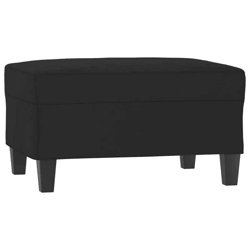 Repose-pieds tabouret rembourré en microfibre noire 70 x 55 x 41 cm cadre robuste DEC030513