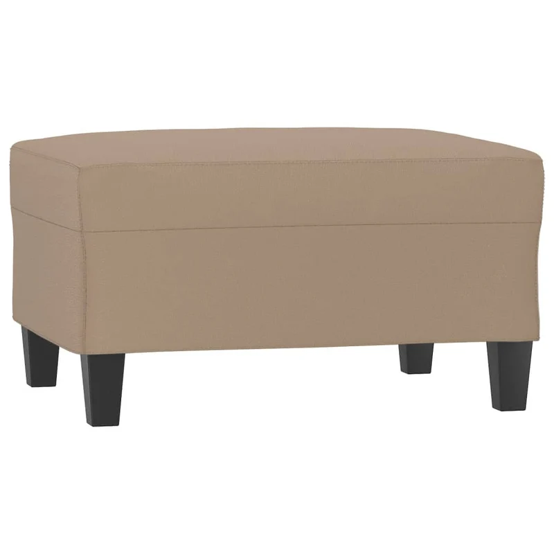 Repose-pieds tabouret rembourré en PVC marron clair 70 x 55 x 41 cm cadre robuste DEC030115