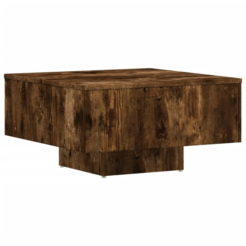 Table basse design moderne et contemporaine 60 x 60 x 31,5 cm bois d'ingénierie marron DEC038458