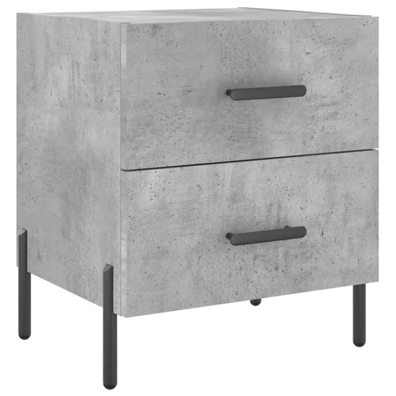 Table de chevet avec deux tiroirs 40 x 35 x 47,5 cm bois d’ingénierie couleur gris DEC033993