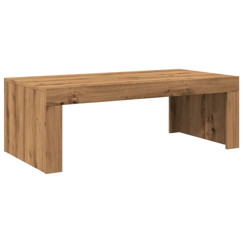 Table basse rectangulaire en bois d’ingénierie – Style moderne couleur chêne 102 x 50 x 35 cm DEC038291