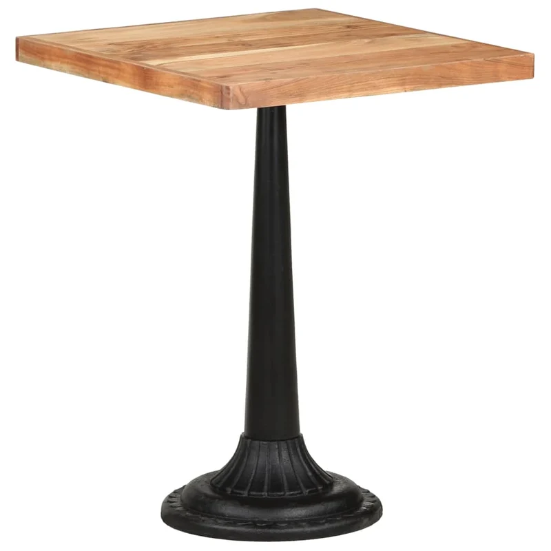 Table d'appoint auxiliaire table bistro 60 x 60 x 76 cm bois d'acacia massif et fonte DEC036528