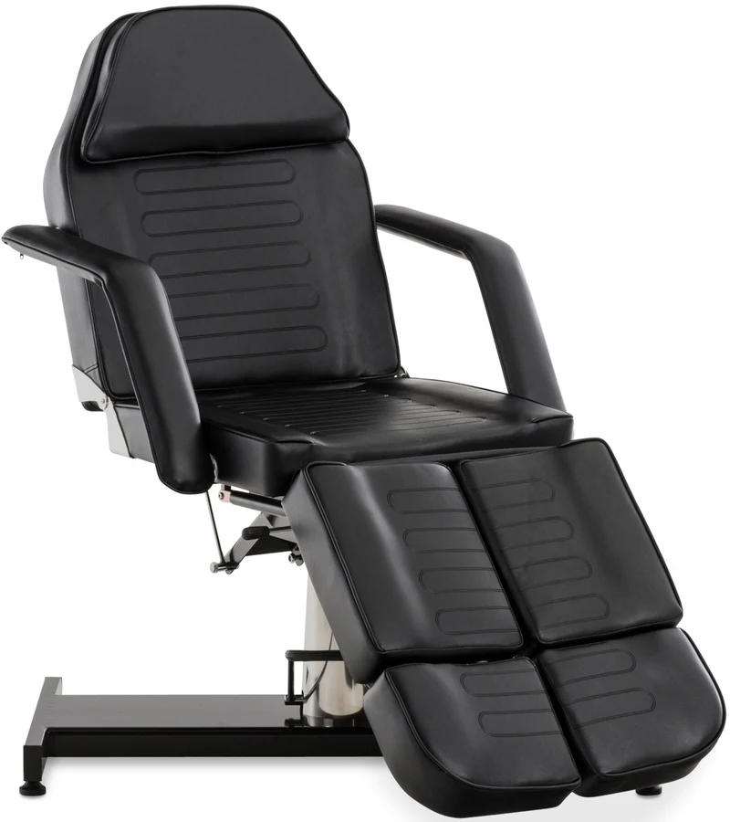 Table d’esthétique professionnelle hydraulique réglable dossier inclinable ouverture visage PVC noir 10_0008212