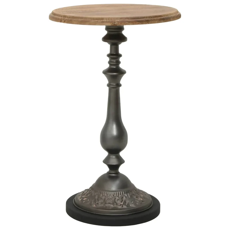 Table d'appoint support de plante 40 x 64 cm en bois de sapin massif + MDF + acier DEC032377
