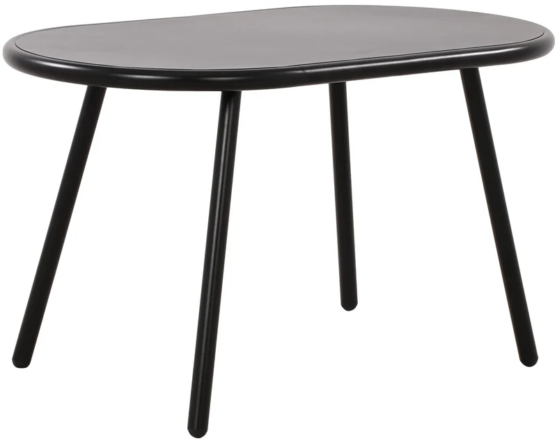 Table basse ovale intérieur / extérieur en polypropylène recyclé couleur noir 80 x 45 cm 10_0009189