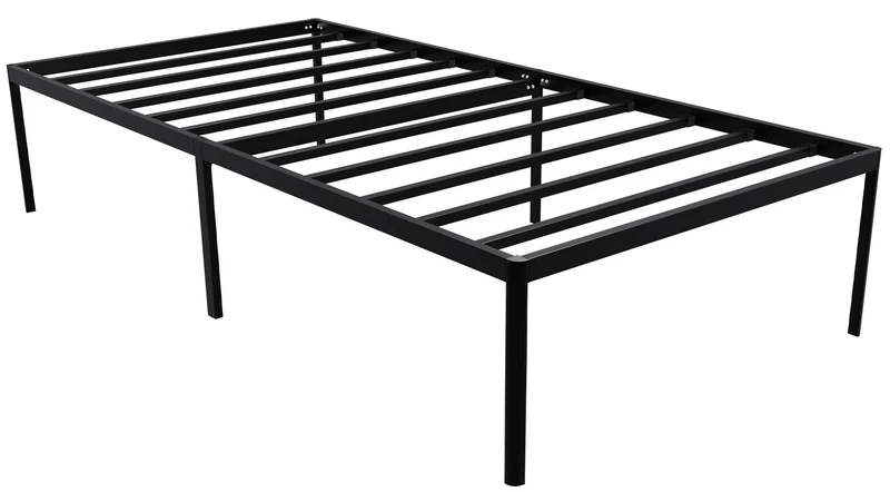 Cadre de lit métallique avec sommier intégré 200x100x41 cm métal noir 10_0008487