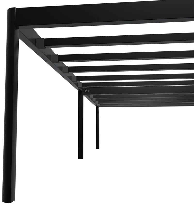 Cadre de lit métallique avec sommier intégré 200x180x41 cm métal noir 10_0008341