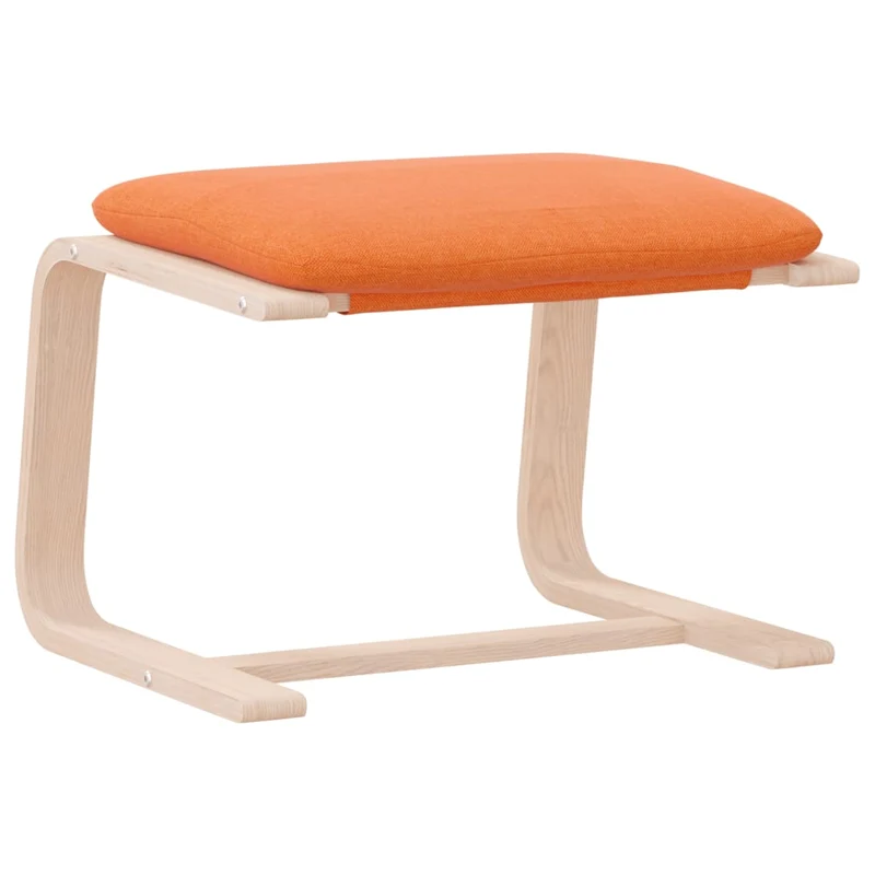 Repose-pieds tabouret 51 x 41 x 40 cm tissu jaune et bois de bouleau DEC030377