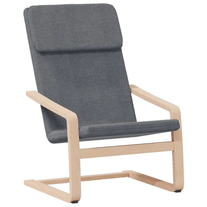 Fauteuil lounge chaise de canapé design moderne avec repose-pied en tissu gris foncé DEC026519