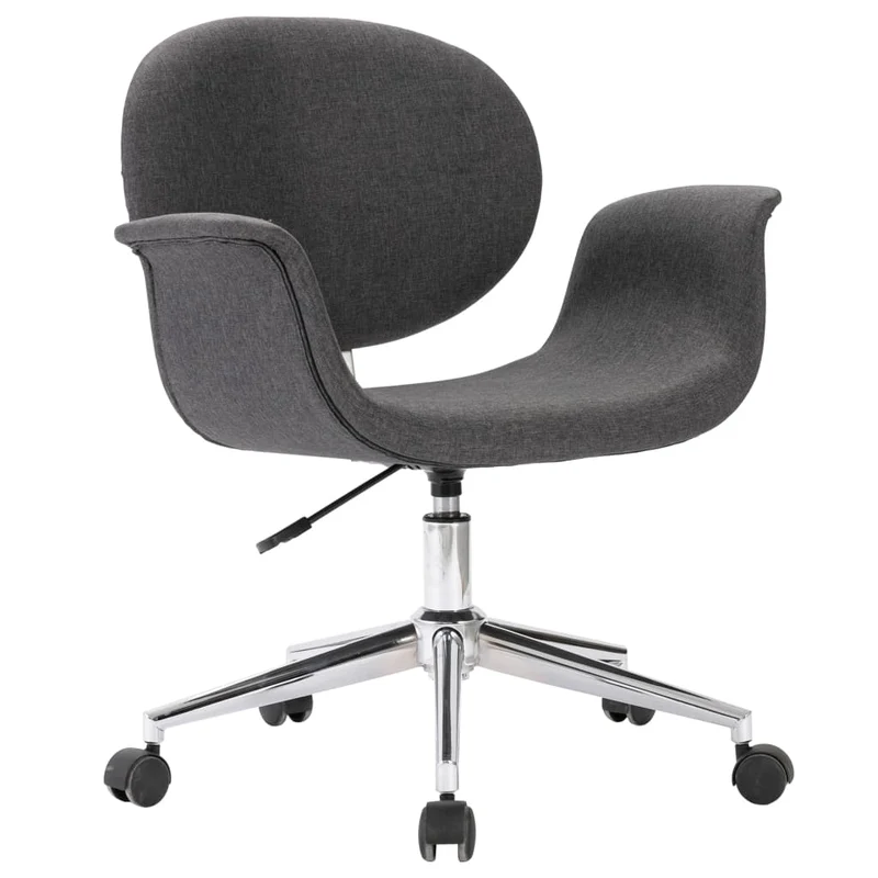 Chaise pivotante de salle à manger design contemporain tissu gris CDS020095