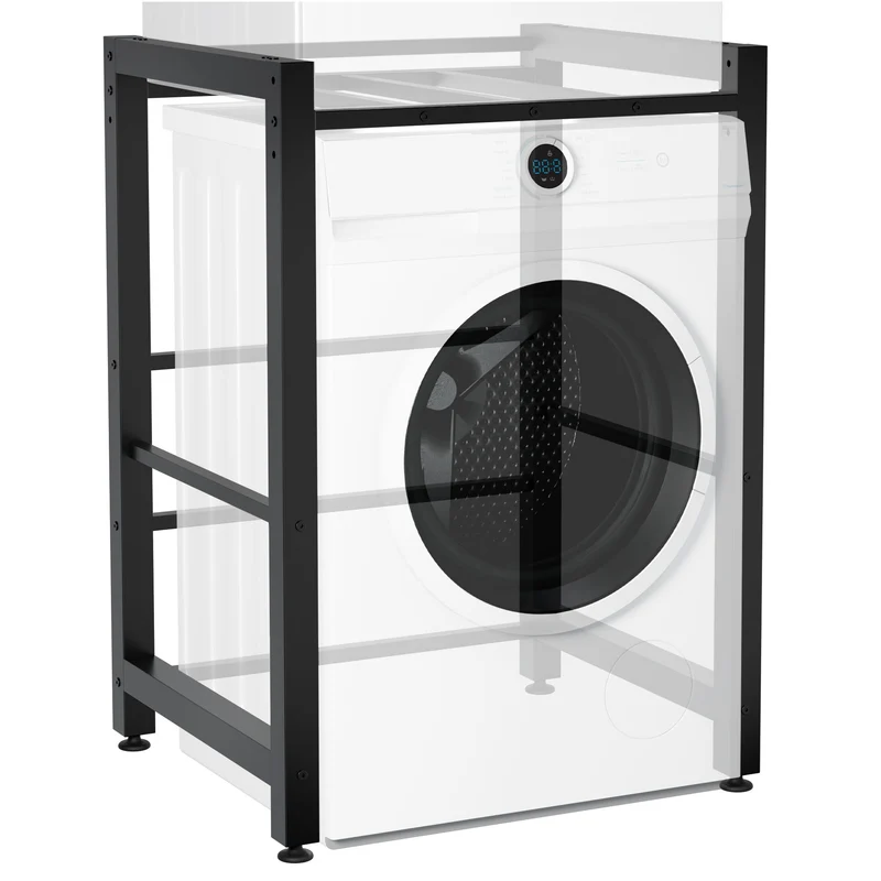 Étagère pour machine à laver – support métallique noir charge 300 kg 10_0008372