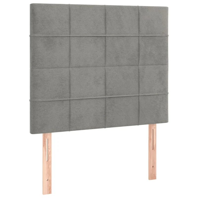 Tête de lit accessoire couchage chambre à coucher meuble 2 parties 100 x 5 x 78/88 cm tissu velours gris clair TDL0206440